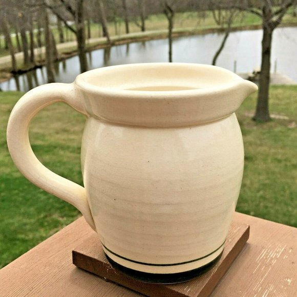 East Texas Pottery Small Pitcher Lodge Rustic Bear Pine Trees Marshall TX - Picture 4 of 5